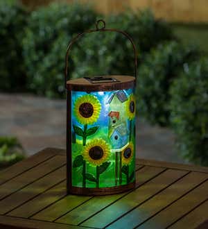 Hand-Painted Solar Glass Lantern