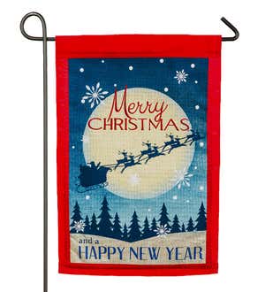 Merry Christmas & Happy New Year Suede Garden Flag