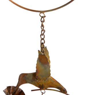 Flamed-Copper Finished Butterflies and Bells Rain Chain