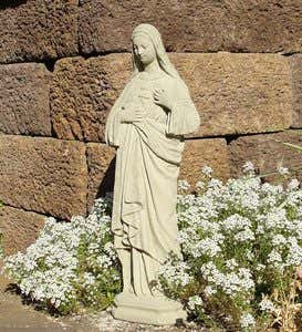 Vintage Mary Cast Stone Statue