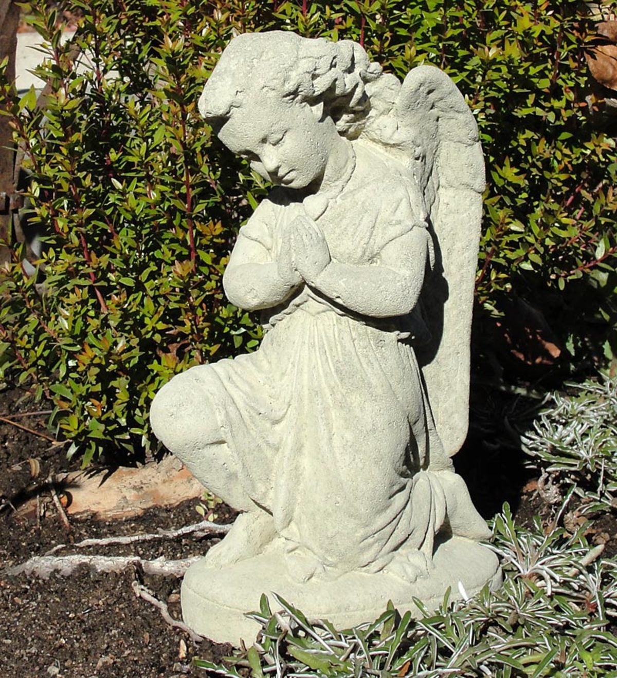 Handcrafted Stone Vintage Praying Angel Garden Sculpture