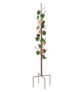 Handcrafted Metal Ivy and Daisy Bottle Tree