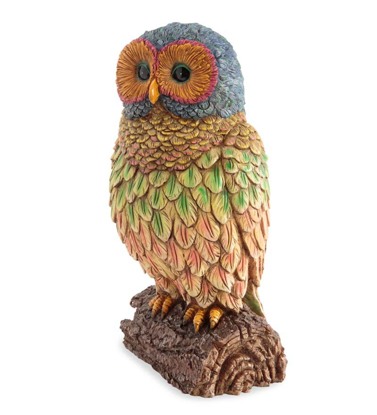 Resin Rainbow Owl Statue