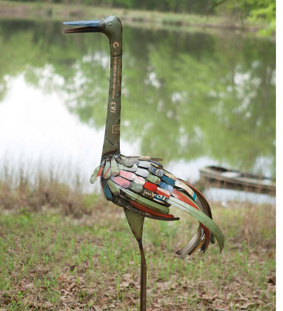 Recycled Metal Bird Sculpture