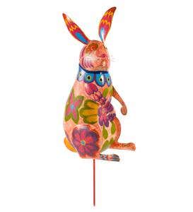 Colorful Metal Bunny Sculpture