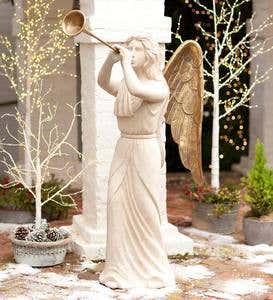 Large Holiday Angel with Trumpet Statue