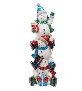 Oversized Trio of Lighted Snowmen | Wind and Weather