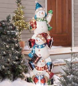 Oversized Trio of Lighted Snowmen