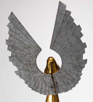 Golden Angels with Raised Metal Wings