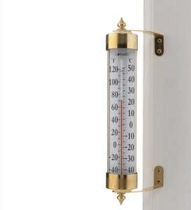 N/W Brass Swivel Thermometer/Hygrometer, Weather Thermometers Outdoor Thermometer/Analog Thermometer with Humidity (4inch)