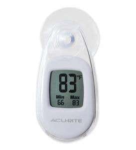 Indoor/Outdoor Digital Thermometer with Suction Cup Window Mount