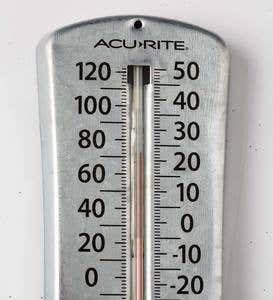 Set of Two Indoor/Outdoor Analog Thermometers with Hygrometers to Measure Temperature and Humidity
