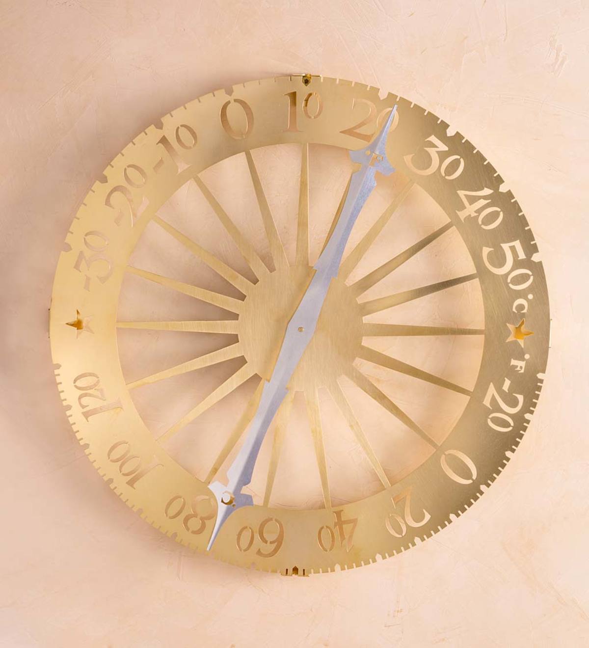 Solid Brass Jeffersonian Wall Thermometer