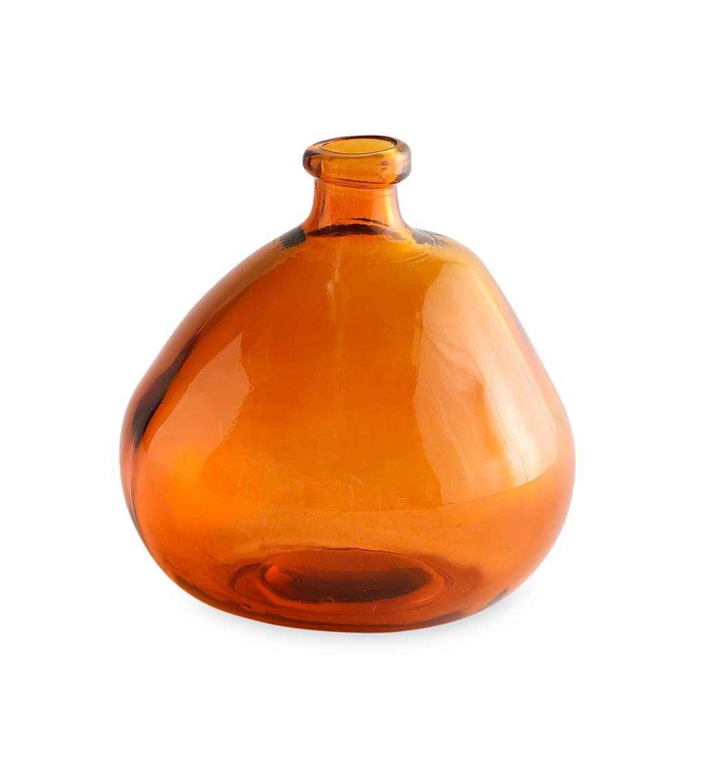 Handcrafted Spanish Eco-Friendly Recycled Glass Vase - Orange