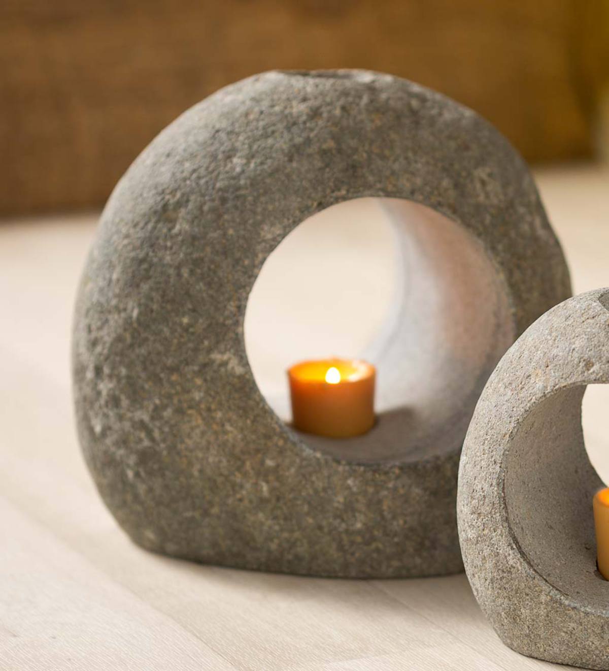 Small Ring-Shaped Stone Candle Holder