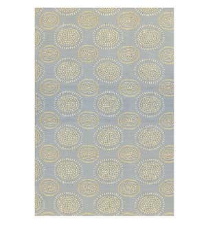 Recycled Plastic Indoor/Outdoor Rug, 5' x 8' - Palm Turquoise