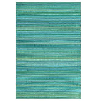 Recycled Plastic Indoor/Outdoor Rug, 4' x 6' - Palm Turquoise