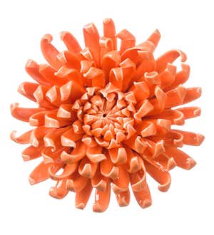 Handcrafted Ceramic Flower Wall or Tabletop Sculpture - Coral
