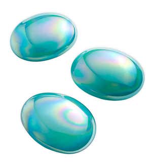Iridescent Glass Stones, Set of 3