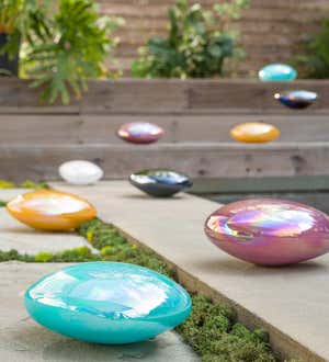 Iridescent Glass Stones, Set of 3 - Purple