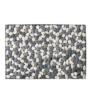 Gray and White River Rock Doormat