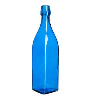 Brilliant Blue Glass Bottles, Set of 6
