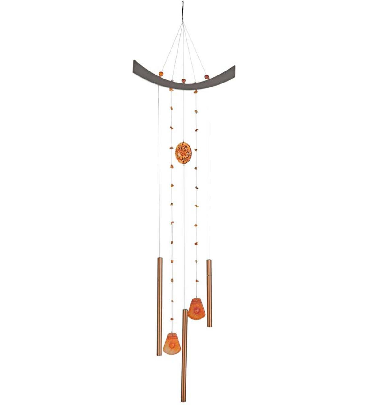 Feng Shui Energy Wind Chimes with Semiprecious Stone Accents