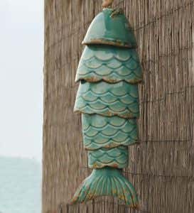 Colored Porcelain Koi Fish Wind Chime