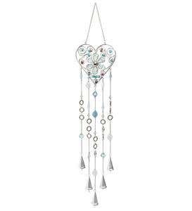 Silver-Colored Heart Wind Chime