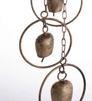 Metal Swirl Bell Wind Chime with Weathered Finish
