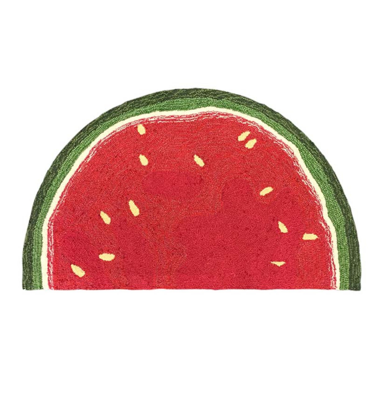 Fruit Slice Indoor/Outdoor Half-Round Rug, 20"W x 30"L - Watermelon Slice Red
