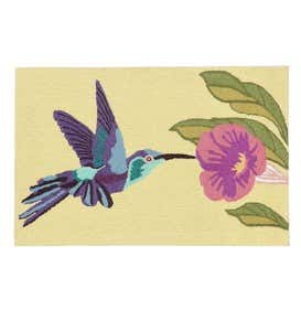 Hummingbird Indoor/Outdoor Rug, 24"W x 36"L - Sky Blue