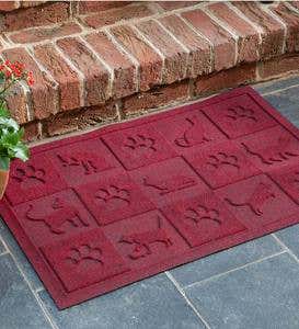Waterhog™ Doormat with Cat Design - Red/Black