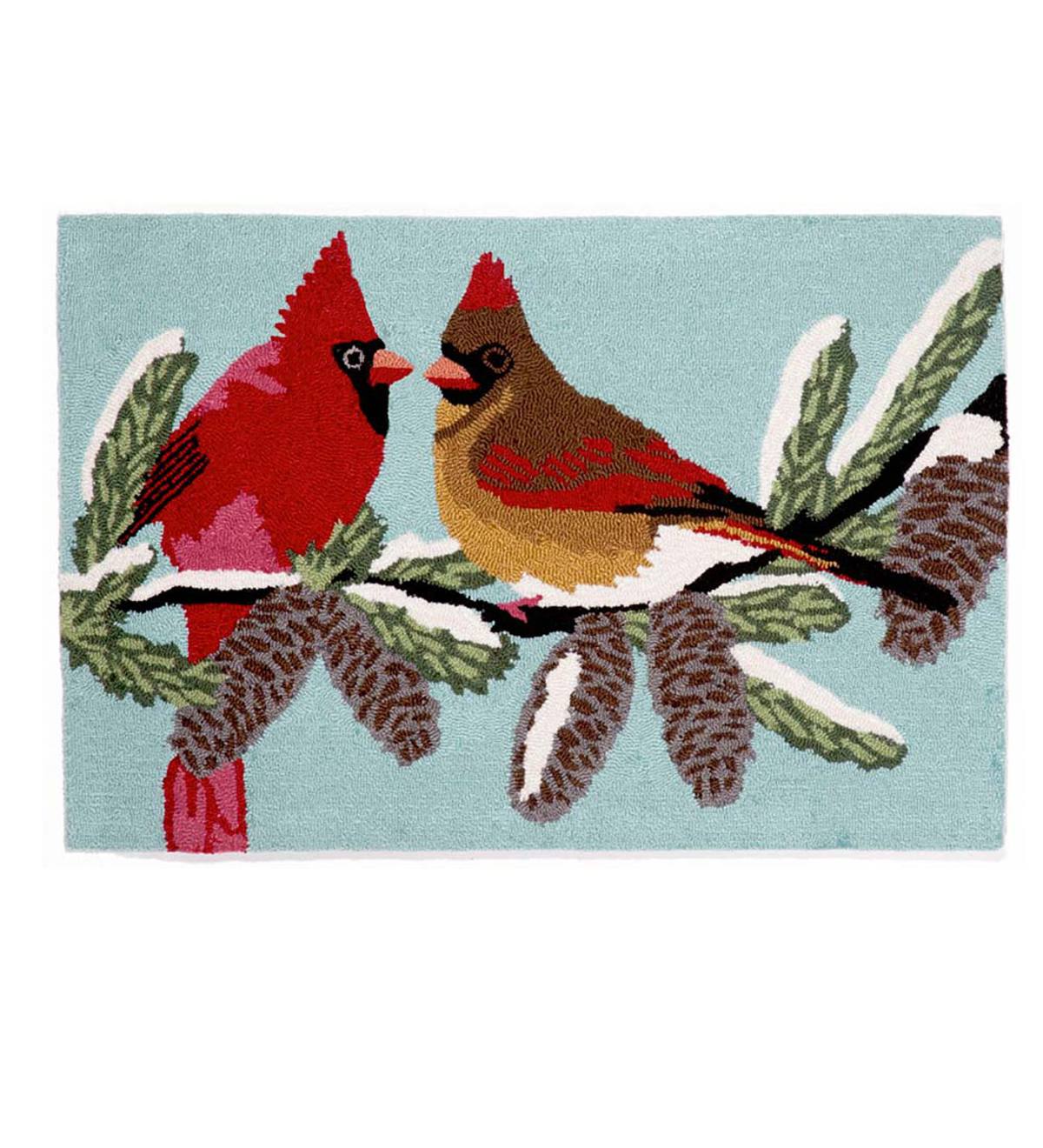 Winter Cardinals Rug, 20"W x 30"L