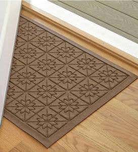 Waterhog™ Doormat with Star Quilt Pattern - Dark Brown