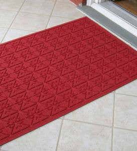 Waterhog™ Doormat with Star Quilt Pattern - Red