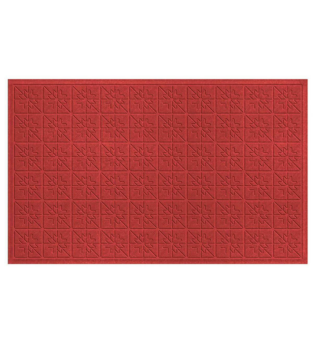 Waterhog™ Doormat with Star Quilt Pattern - Red