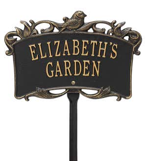 Personalized Bird Garden Plaque - Antique Copper