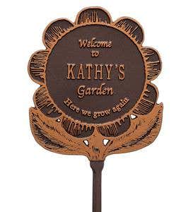 Personalized Flower Garden Plaque - Antique Copper