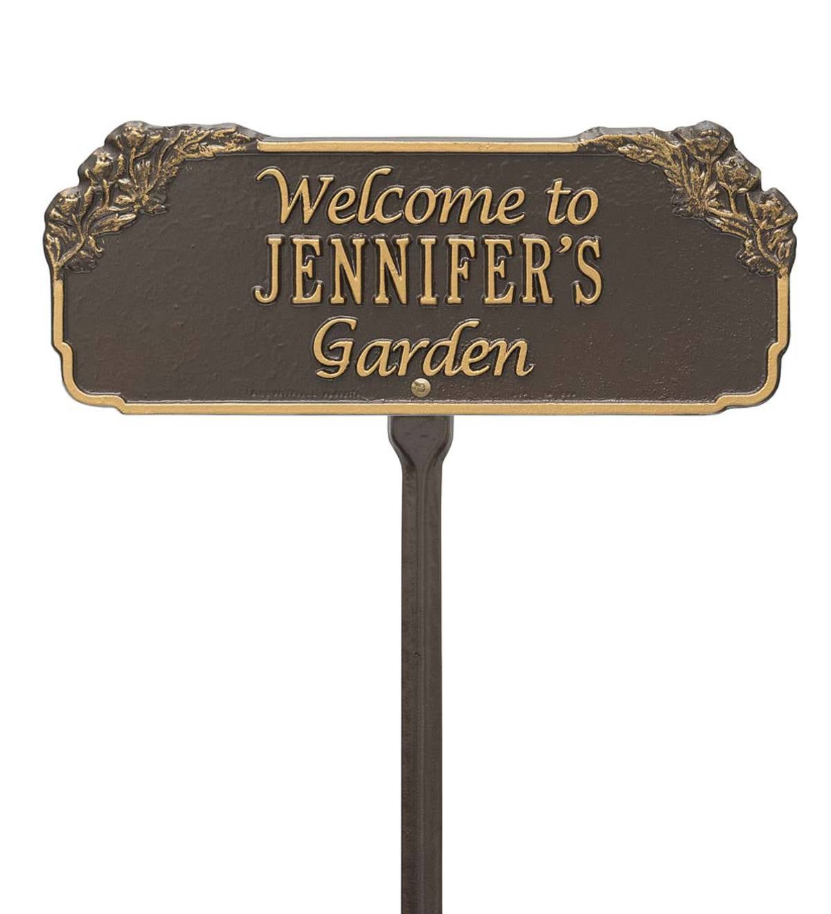 Personalized Welcome Garden Plaque - Bronze/Gold
