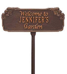 Personalized Welcome Garden Plaque - Antique Copper