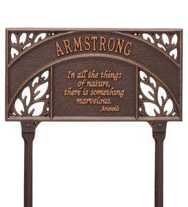 Personalized Aristotle Quote Garden Plaque - Bronze/Gold