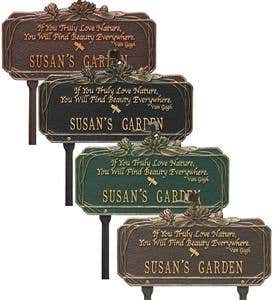 Personalized Van Gogh Dragonfly Garden Plaque - Green/Gold