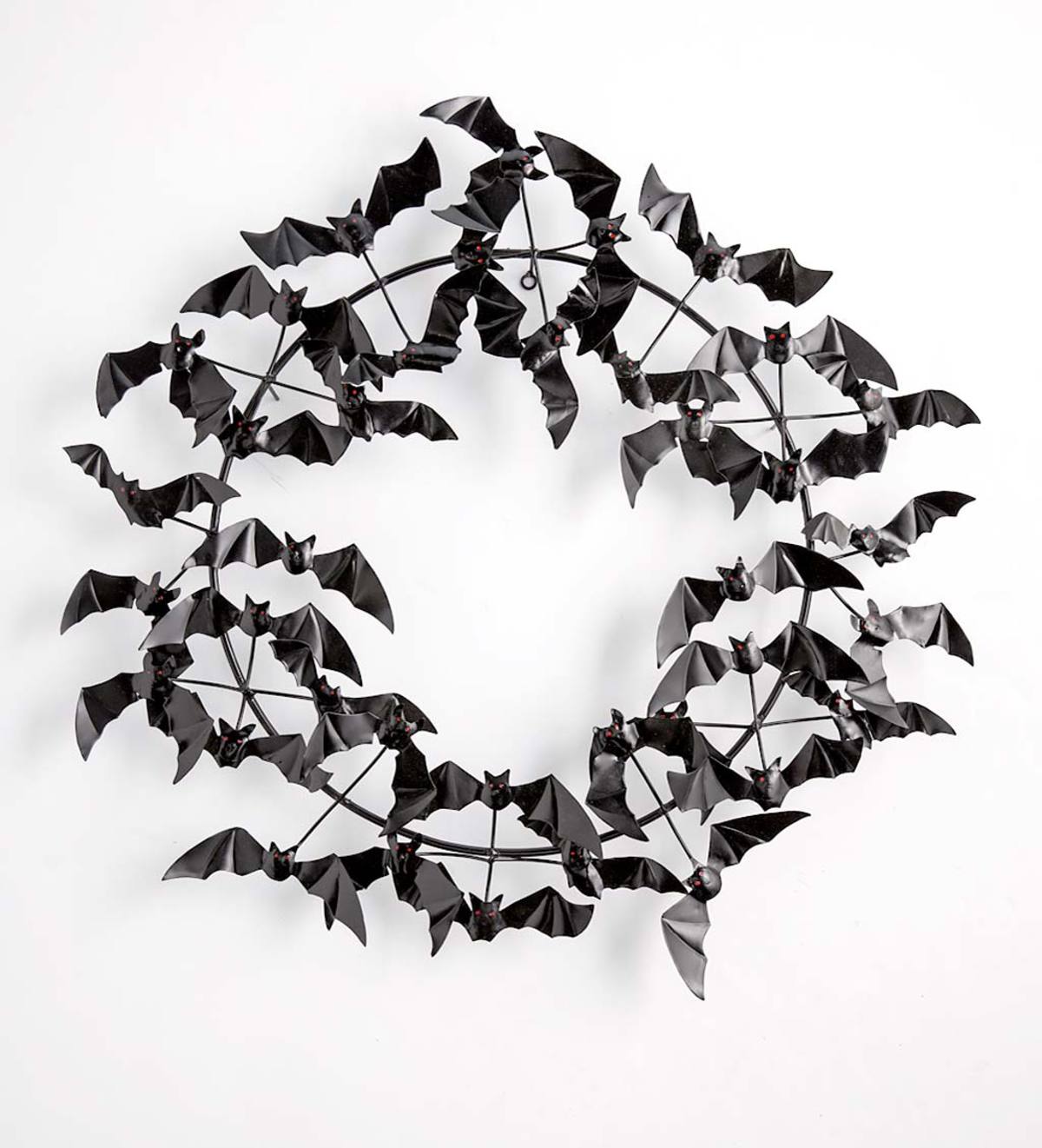 Metal Halloween Wreath of Bats