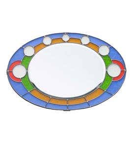 Stained Glass Oval Wall Mirror