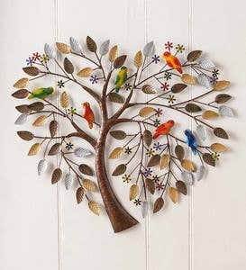 Handcrafted Heart Tree Metal Wall Art