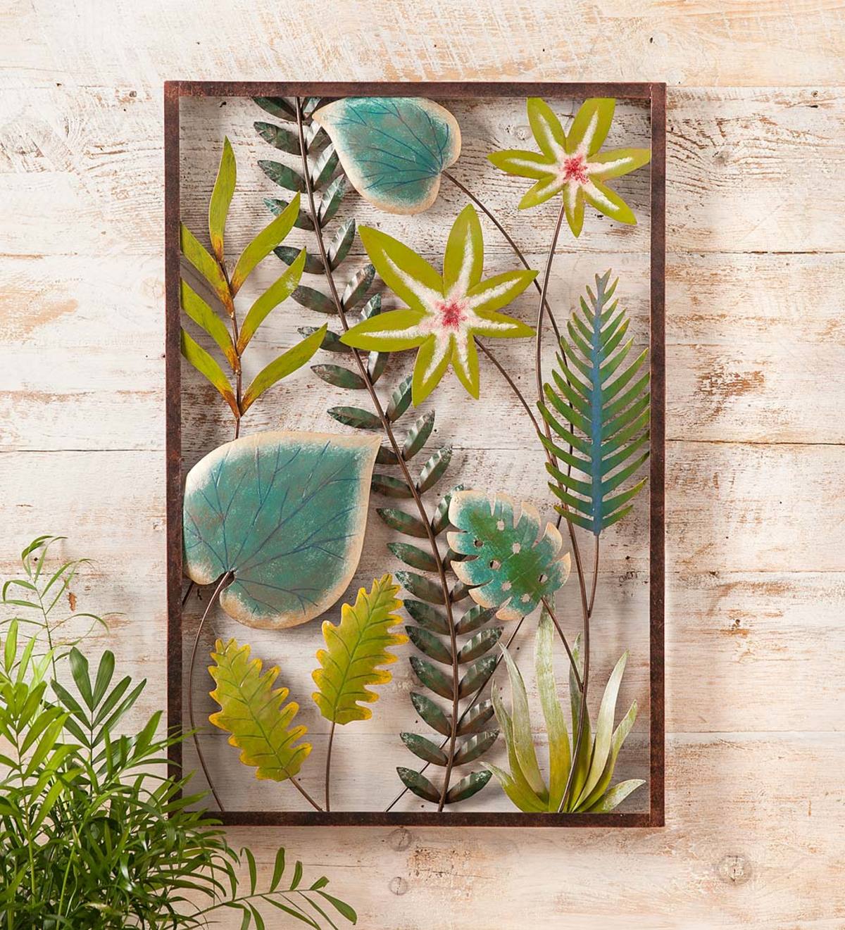 Handcrafted Colorful Leaves Metal Wall Art