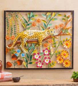 Handcrafted Metal Leopard Wall Art