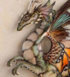 Handcrafted Metal and Capiz Butterfly-Wing Dragon Wall Art