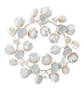 Handcrafted Metal Magnolia Garland Wreath